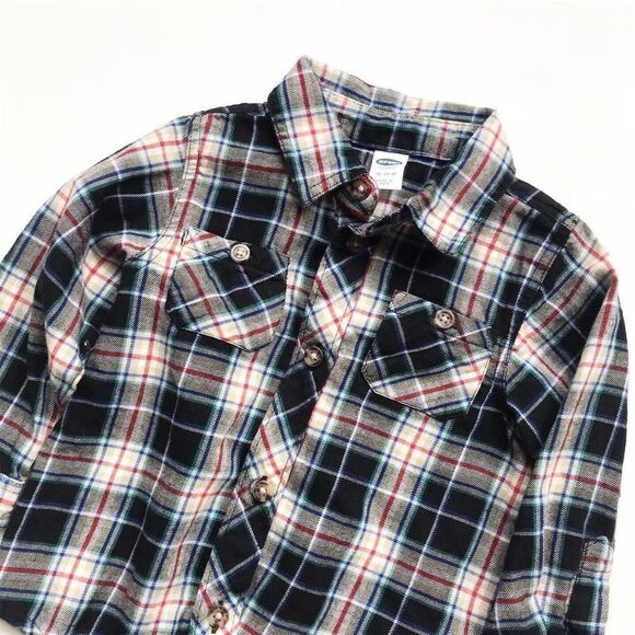 Old navy plaid button down EUC 18-24 months - Picture 2 of 2